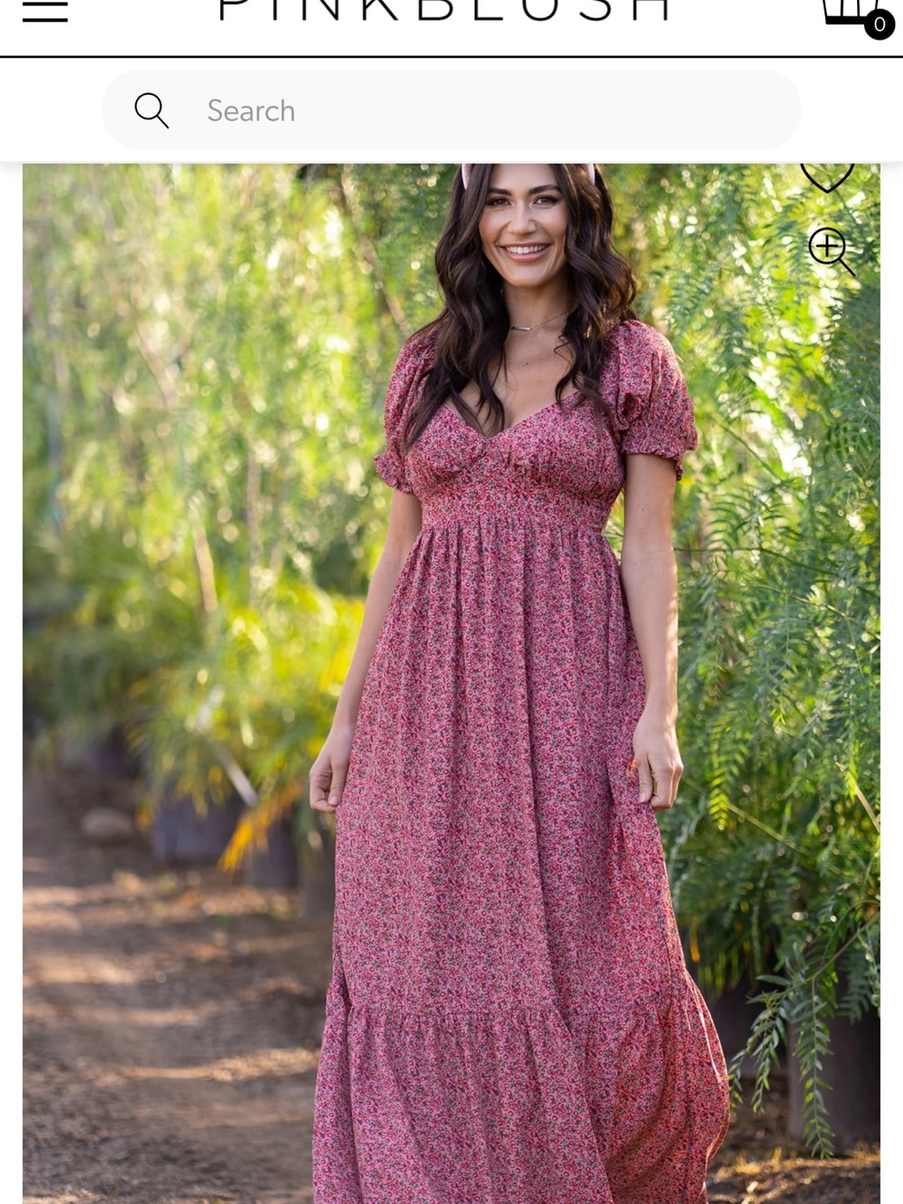 Pinkblush Pink Floral Maxi Dress with Puff Sleeves